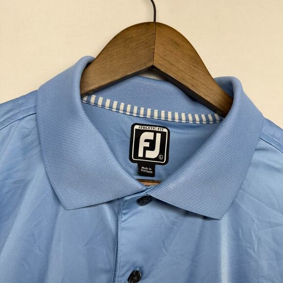 Footjoy Polo Shirt Men's Large Blue Athletic Fit Performance Walnut Creek Golf - Picture 3 of 10